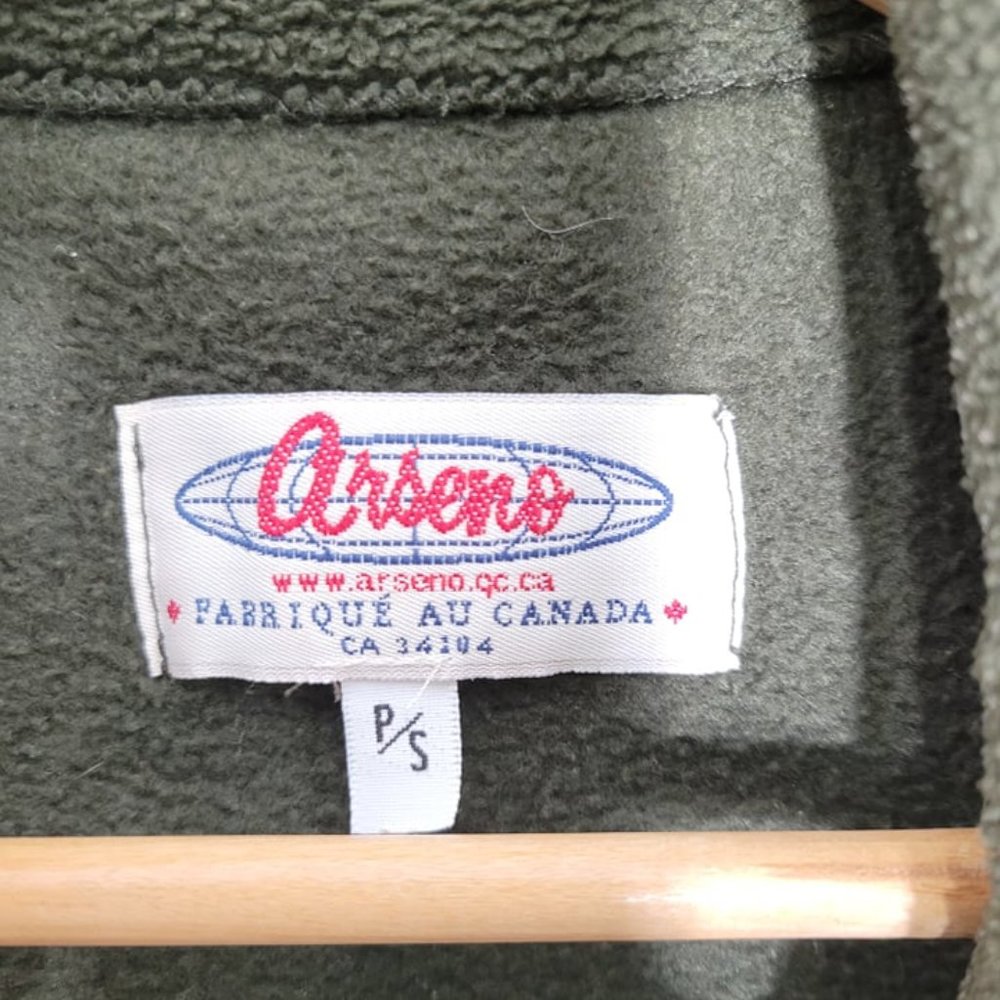 Vintage Olive Green Fleece Jacket with Tan Accents - Picture 3 of 13